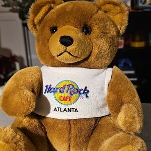 Hard Rock Cafe Atlanta Brown Plush Bear with White Shirt